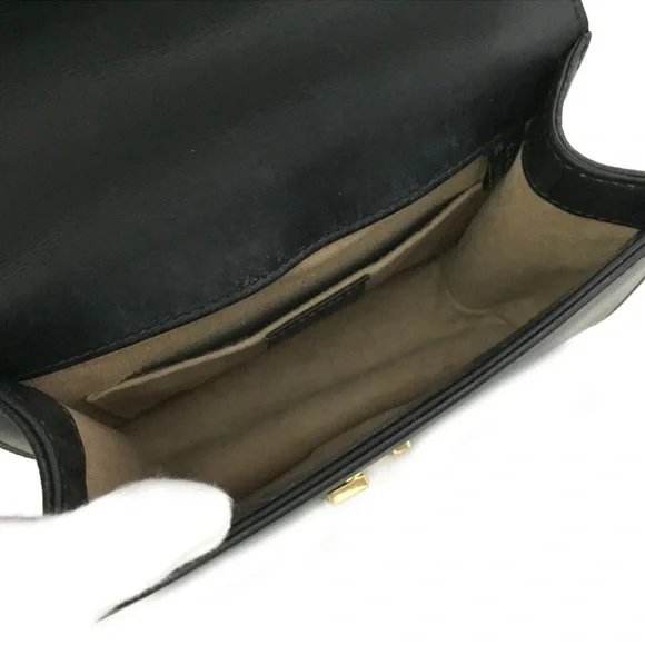 💃Authentic GUCCI Sylvie Mini Sherry Line Leather Chain Shoulder Bag Black - Picture 7 of 11